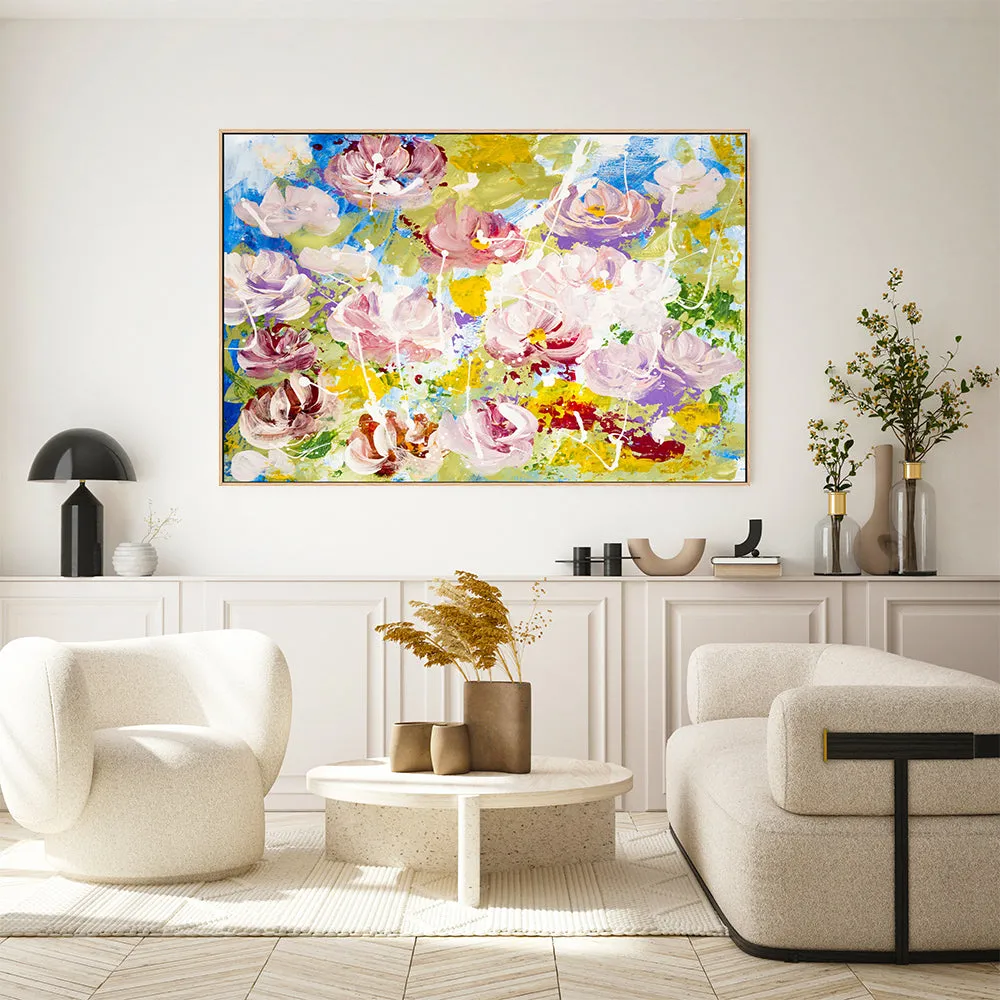 Abstract Flower Garden, Style A , Hand-Painted Canvas