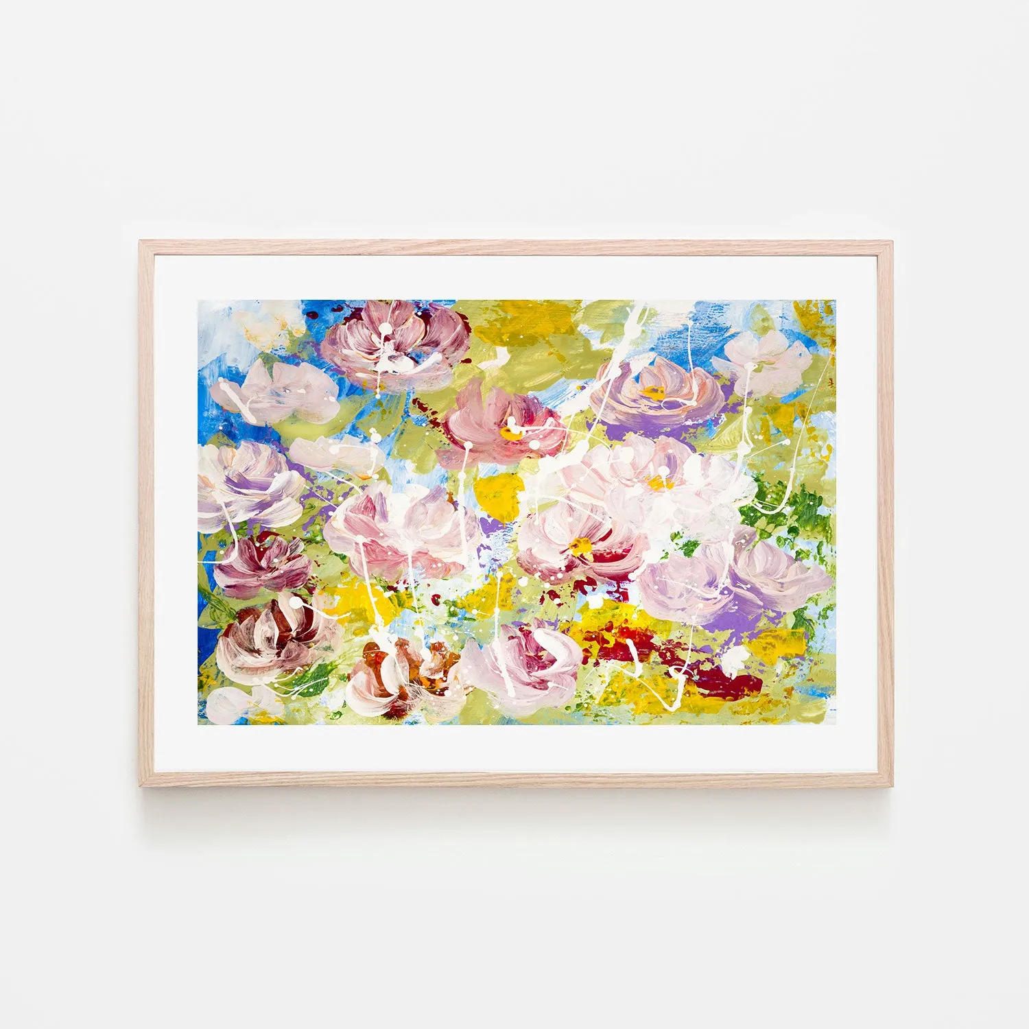 Abstract Flower Garden, Style A , Hand-Painted Canvas