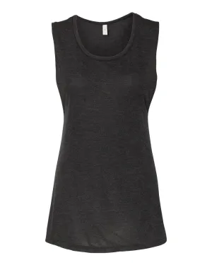 Bella   Canvas 8803 Women's Flowy Scoop Muscle Tank - Black Heather