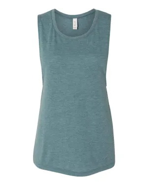 Bella   Canvas 8803 Women's Flowy Scoop Muscle Tank - Heather Deep Teal