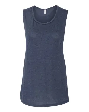 Bella   Canvas 8803 Women's Flowy Scoop Muscle Tank - Heather Navy