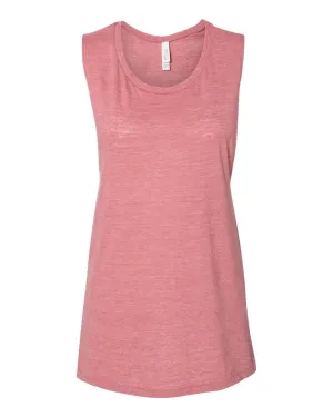 Bella   Canvas 8803 Women's Flowy Scoop Muscle Tank - Mauve Marble