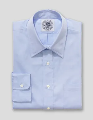 BLUE PINPOINT POINT COLLAR DRESS SHIRT