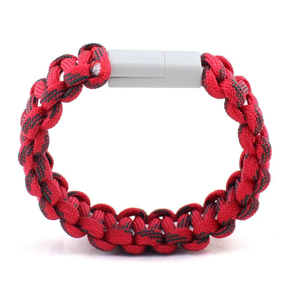 Data Cable with Bracelet Design Durable Braided Charging Wrist Band