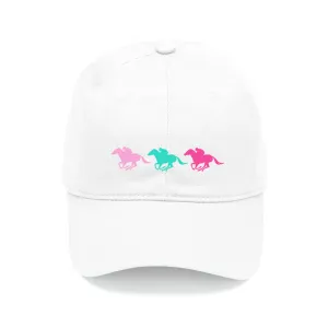 Derby Down the Stretch White Ball Cap