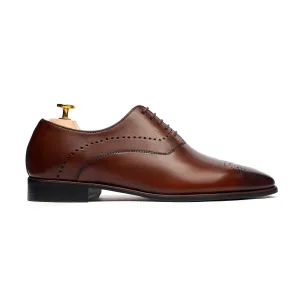 Elio - Men's Reddish Brown Calf Leather Oxford Shoe