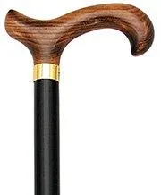 Flame-Scorched Deluxe Derby Cane: Dark, Black Beechwood Shaf