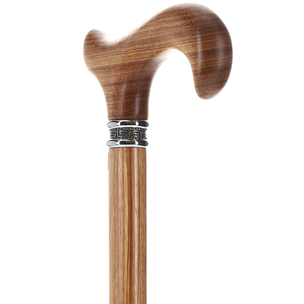 Genuine Zebrano Derby Cane with Matching Shaft & Pewter Collar