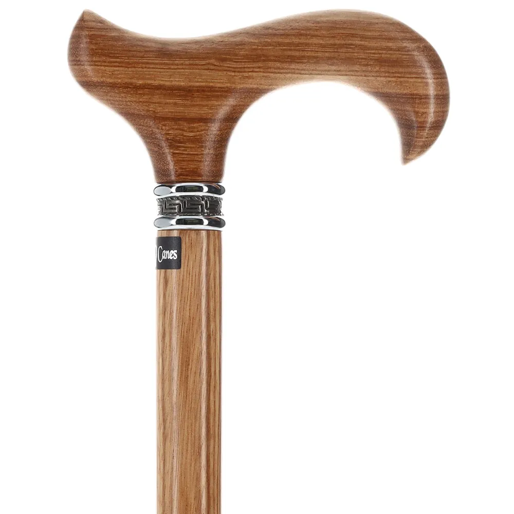 Genuine Zebrano Derby Cane with Matching Shaft & Pewter Collar