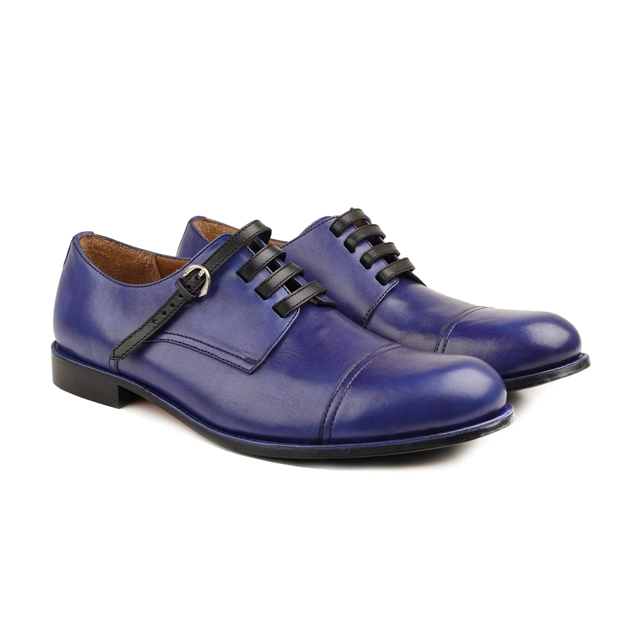 Gibsol - Men's Dark Blue Calf Leather Derby Shoe