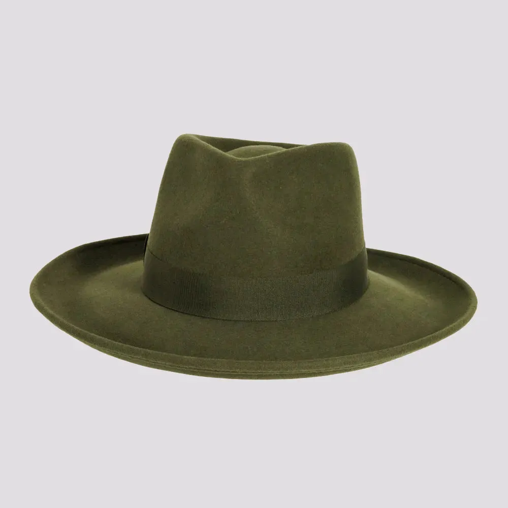 Oakley | Womens Crushable Wool Felt Teardrop Fedora Hat with Curled Brim