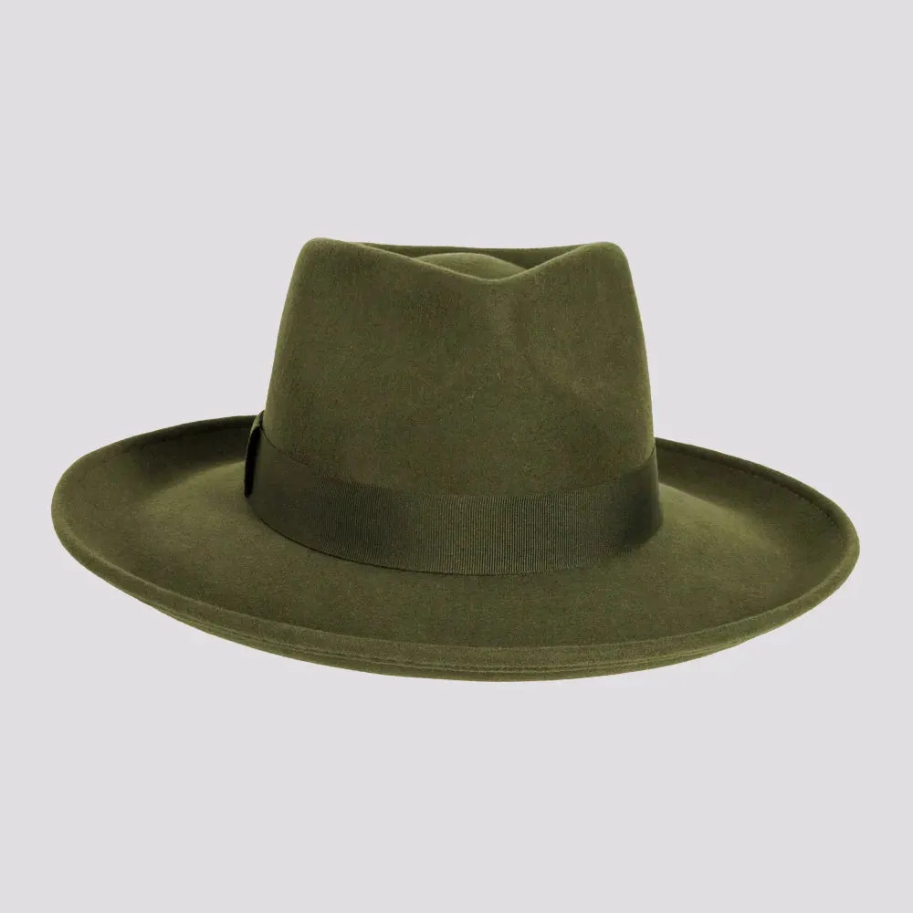 Oakley | Womens Crushable Wool Felt Teardrop Fedora Hat with Curled Brim