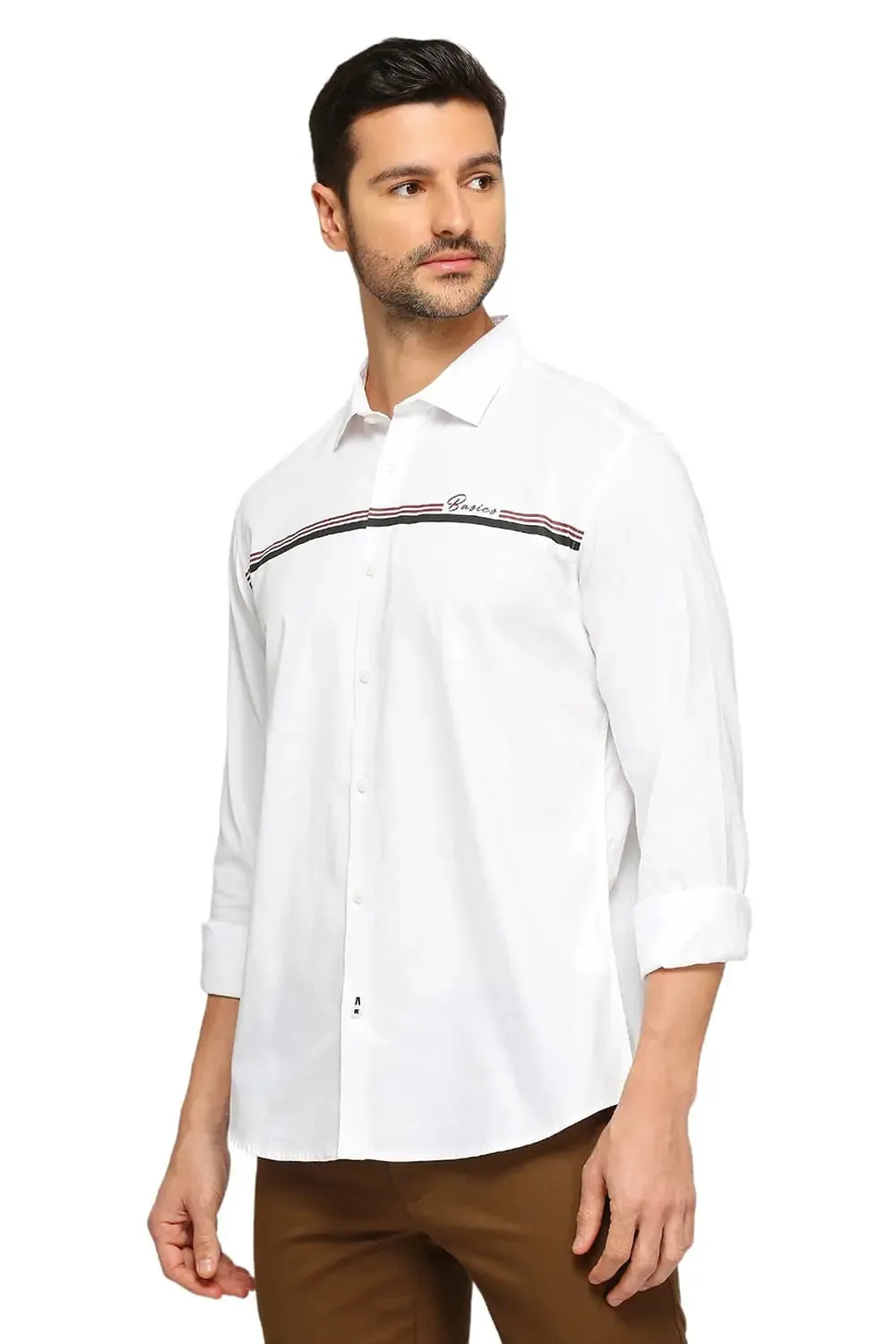 Slim Fit Cotton Oxford Stripes Shirt