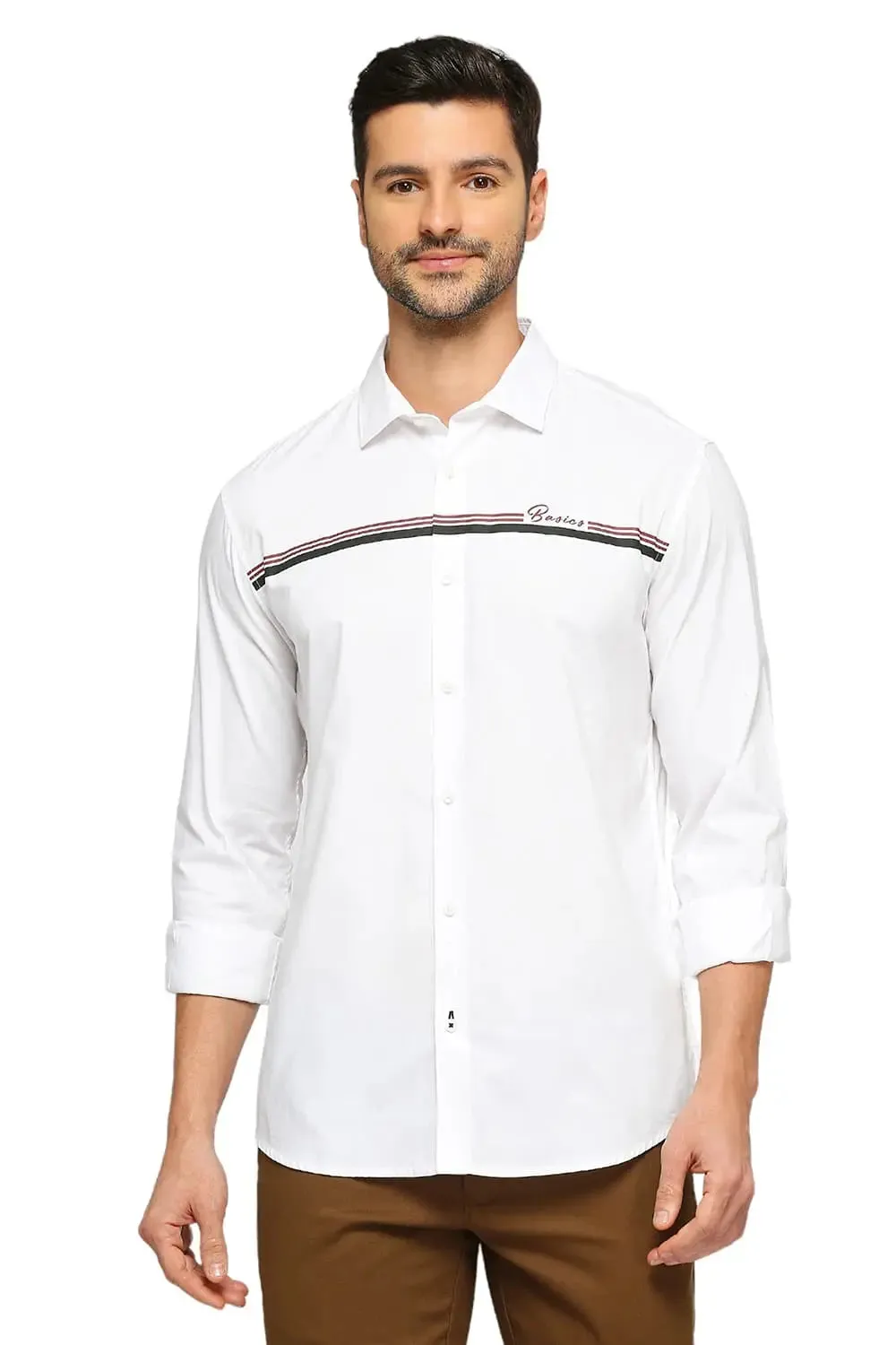 Slim Fit Cotton Oxford Stripes Shirt