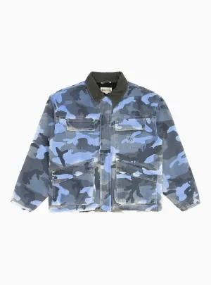 Spray Dye Canvas Shop Jacket Blue Camo